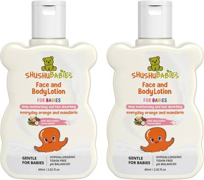 ShuShu Babies Everyday Orange & Mandarin Baby Face & Body Lotion-pack of 2 | (2 x 60ml)