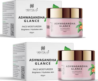 NightBlue Naturals Ashwagandha Glance Brightens Hydrates Skin Face Moisturizer Cream