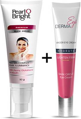 pearl o bright Pearlobright glow cream 50 g + derma under eye cream