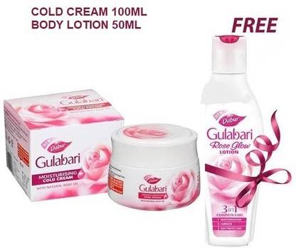 Dabur GULABARI COLD CREAM 100ML WITH GULABARI LOTION 50ML FREE