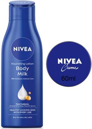 NIVEA Bodymilk 200ml Blue creme 60ml Set of 2