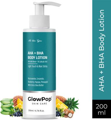 GlowPop 10% AHA + 1% BHA Body Lotion - Smooths Rough & Bumpy Skin - With Niacinamide