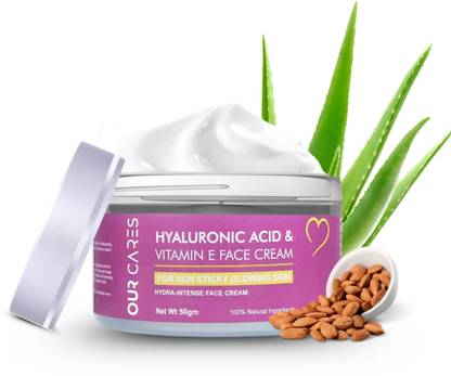 Ourcares Hyaluronic Acid & Vitamin E Face Cream|24Hr Hydration|Non-Sticky Glow