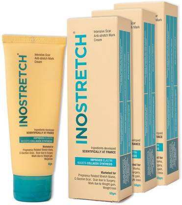 INOstretch Anti-Stretch mark cream, Clinically Proven Praben free (Pack of 3)