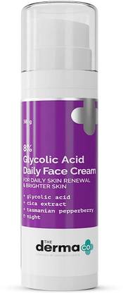 The Derma Co 8% Glycolic Acid Daily Face Cream with Cica Extract & Tasmanian Pepperberry