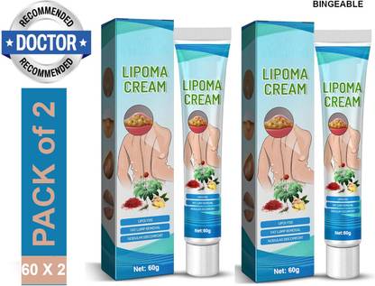 Bingeable Fat Lump Reduction Ayurvedic Herbal Cream Pack of 2 (60g each) for Lipomas