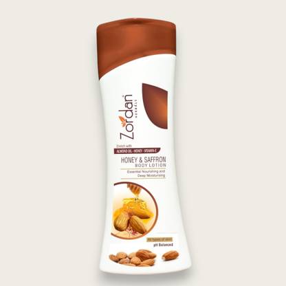 Zordan Herbals Honey & Saffron Body Lotion - Almond Oil , Vitamin E - Moisturizing & Nourishing
