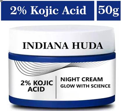 INDIANA HUDA 2% Kojic acid Night Cream – Flawless Glow Formula for Night Care – 50g