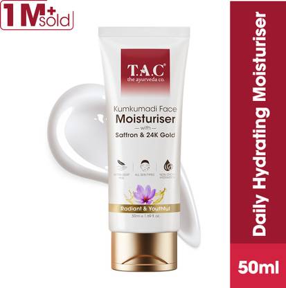 TAC - The Ayurveda Co. Kumkumadi Face Moisturiser | Saffron & 24K Gold | Brightens & Fades Pigments