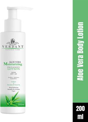 Verdant Natural Care Aloe Vera Face & Body Moisturizer Lotion with SPF 15