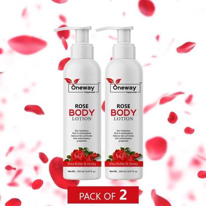 Oneway Happiness Rose Body lotion For skin Hydration 200ml (pack of 2)