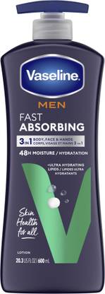 Vaseline Men Fast Absorbing Moisture 3-in-1 Body Face Hands Pump Lotion Scented (USA)