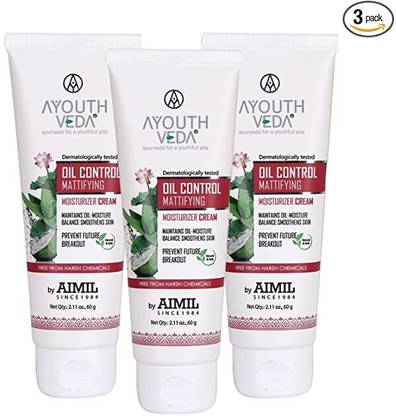 Ayouthveda Oil Control Mattifying Moisturizer Cream | Balance Smoothens Skin (Pack of 3)