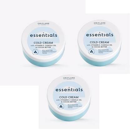 Oriflame essentials cold cream with vitamin E, canola oil and cocoa butter Pack of 3