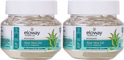 Eloway Pure Aloe Vera Gel for Face, Body & Hair Hydrates, Calms and Nourishes Pack of 2