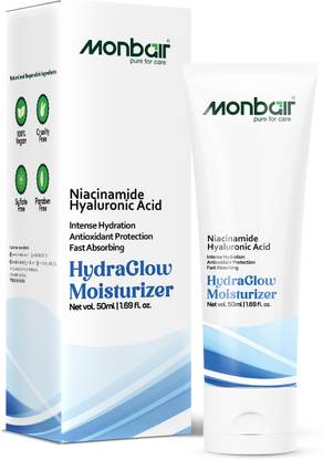 MONBAIR Hydrating Face Moisturizer with Witch Hazel, Almond Oil & Hyaluronic Acid - 50ML
