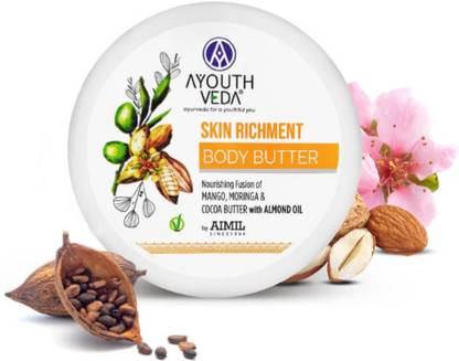 Ayouthveda Skin Richment Body Butter Cream for Dry Skin | Deep Moisturization (Pack of 4)