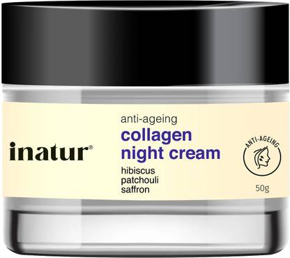 inatur Anti - Ageing Collagen Night Cream With Hibiscus, Patchouli, and Saffron