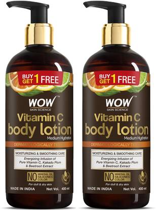 WOW SKIN SCIENCE Vitamin C Body Lotion -Moisturising & Smoothening Care | Buy 1 Get 1 Pack