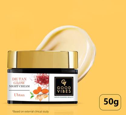 GOOD VIBE De-Tan Glow Night Cream Ubtan with Power of Serum 50G