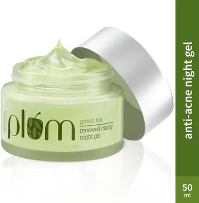 Plum Green Tea Night Gel Cream | Anti-aging Oil-free Moisturizer with Glycolic Acid