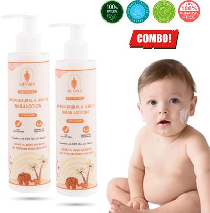 Mevasa Deep Moisture UV Protection, pH Balanced Natural Baby Body Lotion Combo