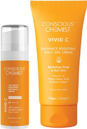 Conscious Chemist Vitamin C SPF 30 Moisturizer & Serum | Brightens Skin & Fades Dark Circles