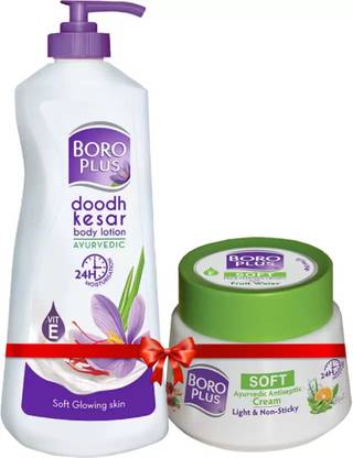 BOROPLUS Soft Ayurvedic Antiseptic Cream 200ml + Doodh Kesar Lotion 400ml  (600 ml) at Rs. 205