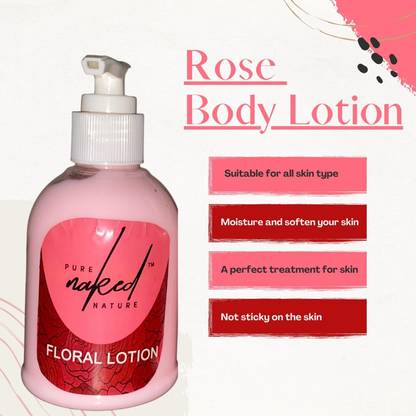 PURE NAKED NATURE ROSE BODY LOTION 200ML