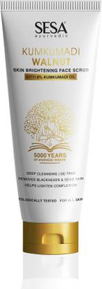 SESA Ayurvedic Kumkumadi Walnut Skin Brightening Face Scrub|Helps Reduce Dark Spots