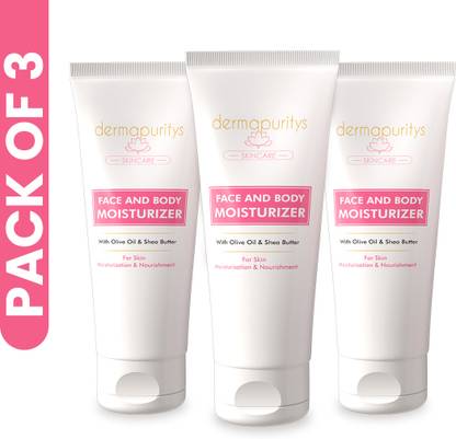 Dermapuritys Derma Puritys Face & Body Moisturizer, With Olive Oil Extract | Pack of 3