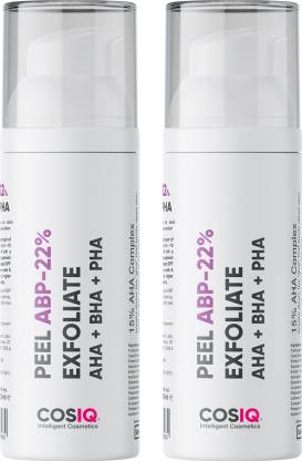 Cos-IQ ABP 22% Regular Use Exfoliating Peel AHA 15% + PH 5% + BHA 2% Pack of 2