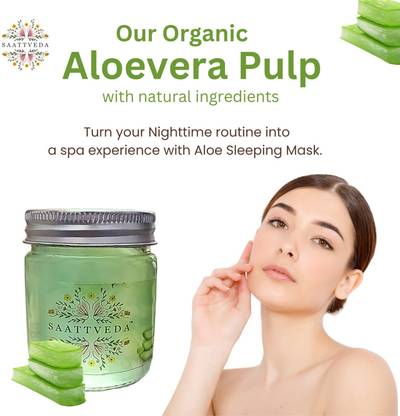 SAATTVEDA Aloevera Pulp (all natural)_200 mls pack of 2