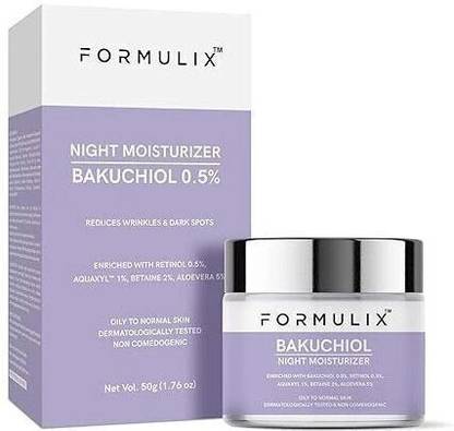 FORMULIX 0.5% Bakuchiol & 0.5% Retinol Night Moisturizer 50 gm