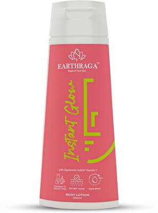EARTHRAGA Instant Glow Body Lotion for with Vitamin C and 3% Hydagen Aquaporin 200 ml
