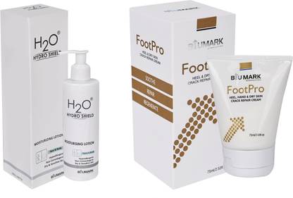 BIUMARK H2O Moisturizing Lotion 100ML & FootPro Heel Hand Dry Skin Repair Ceam 75ML