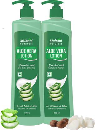 Multani Natural Aloevera & Shea Butter Body Lotion (Pack of 2) | Nourish Dry Skin -