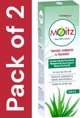 DOOMSDAY moitz aloevera lotion soothes hydrated and moisturising skin all skin type