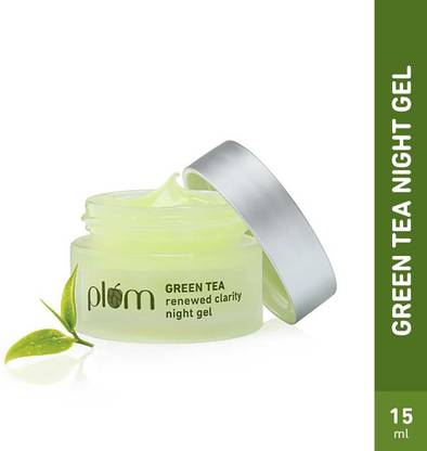 Plum Green Tea Night Gel Cream | Anti-aging Oil-free Moisturizer with Glycolic Acid