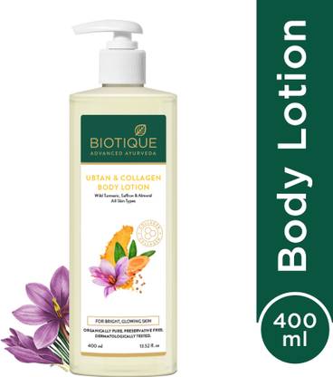 BIOTIQUE Ubtan & Collagen Brightening Body Lotion | Brightening & Glow |24H Deep Moisture