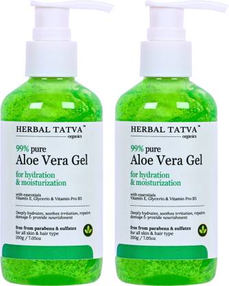 Herbal Tatva 99% Pure Aloe Vera Gel with Vitamin B5 For Skin & Hair | Hydrates & Moisturizes