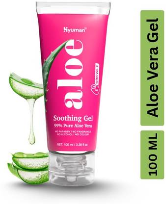 Hyuman 99% Pure Aloe Vera Gel with Vit E, for Soothing Skin & Hair, Natural Shaving Gel