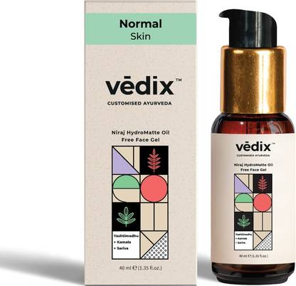 Vedix Ayurvedic Niraj HydroMatte Oil Free Face Gel For Normal Skin With Yashtimadhu, Lotus and Sariva - Face Moisturiser - 40 ml