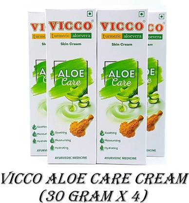 VICCO ALOE CARE Turmeric AloeVera Face Cream (30gm X 4)