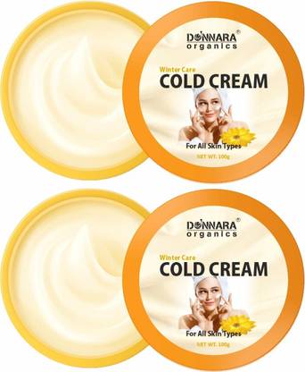 DONNARA organics Non-Sticky Cold Cream with Olive Oil & Vitamin E for winter Pack 2 of 100 Grams
