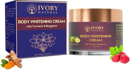 Ivory Natural Body Whitening Cream - For Instant Glow, Even Skin Tone, Tan Removal & Whitening