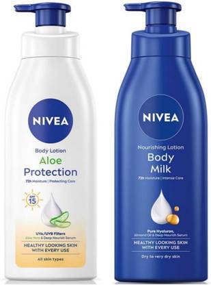 NIVEA Aloe Protection & Bodymilk lotion 400ml set of 2
