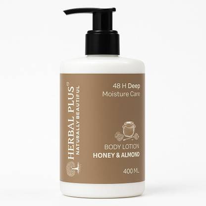 Herbal Plus Honey & Almond Body Lotion | Non-Greasy, Fast Absorbing, 48-Hour Moisture
