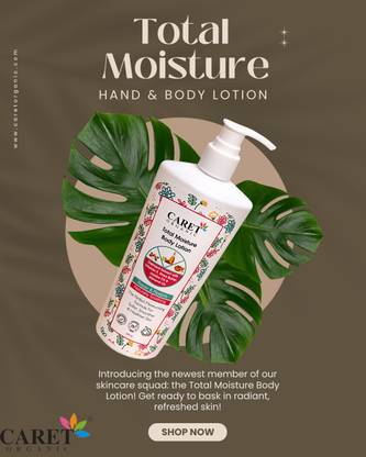 Caret Organic Total moisture Body Lotion | Oatmeal Extract with Vitamin C & Shea Butter