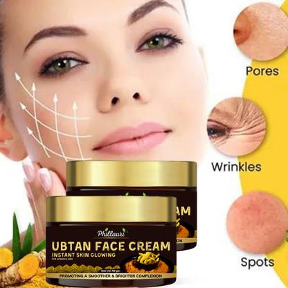 Phillauri Natural Ubtan Face Cream with Turmeric and Sandalwood for Glowing Skin
